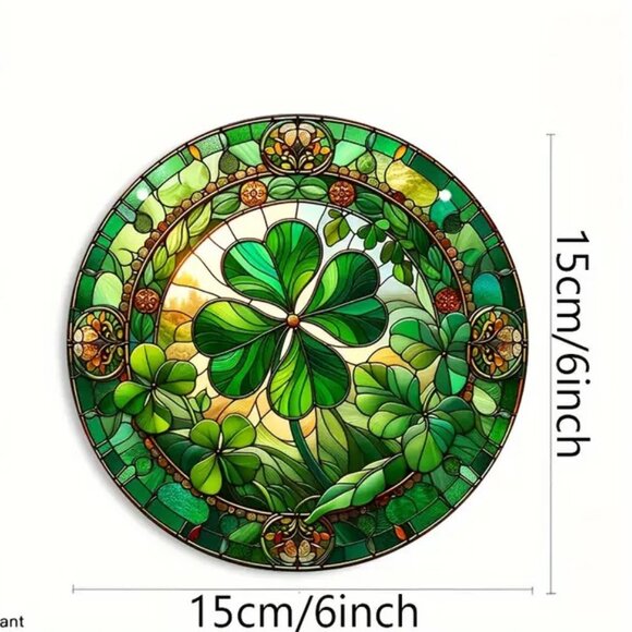 4 Leaf Clover Suncatcher Shamrock 6" St Patrick's Day Irish Lucky Ireland Window - Picture 4 of 4
